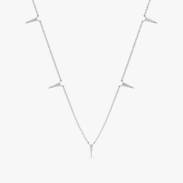 White Gold Diamond Dagger Necklace