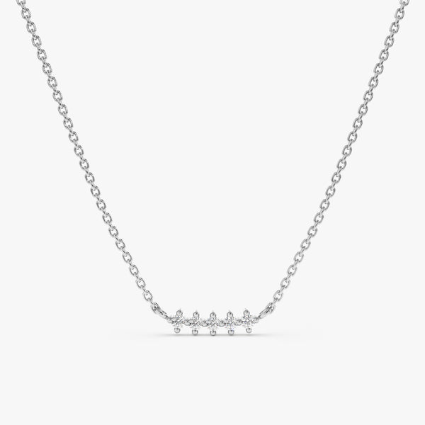 White Gold Diamond bar Necklace