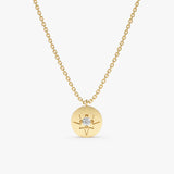 Yellow Gold Diamond Starburst Necklace