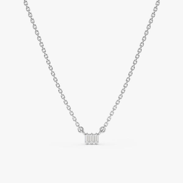 White Gold Baguette Diamond Necklace