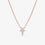 Rose Gold Diamond Cross Necklace