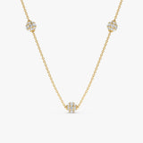 Yellow Gold Pave Diamond Ball Necklace