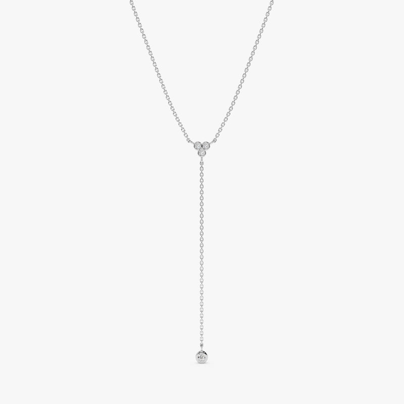 White Gold Diamond Lariat Necklace