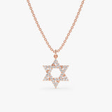 Rose Gold Diamond Star of David Necklace