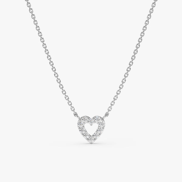 White Gold Natural Diamond Heart Pendant