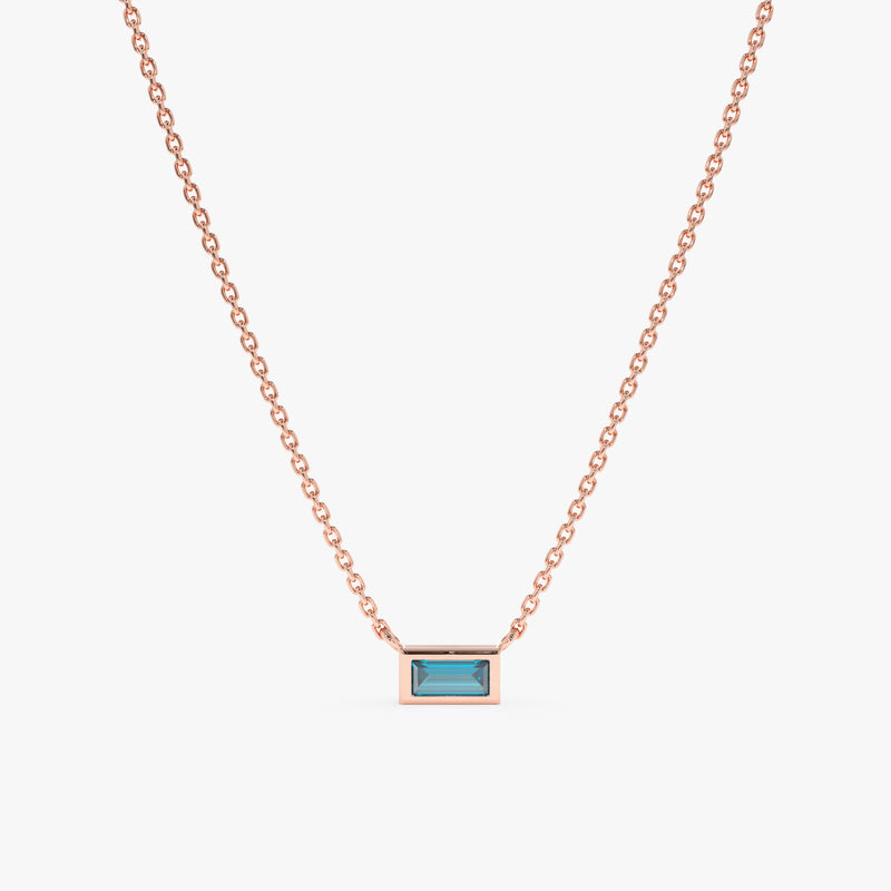 Rose Gold Natural Topaz Pendant