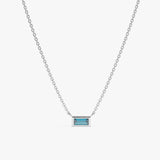 White Gold Handmade London Topaz Necklace