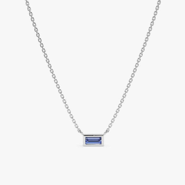 White Gold Tanzanite Necklace 