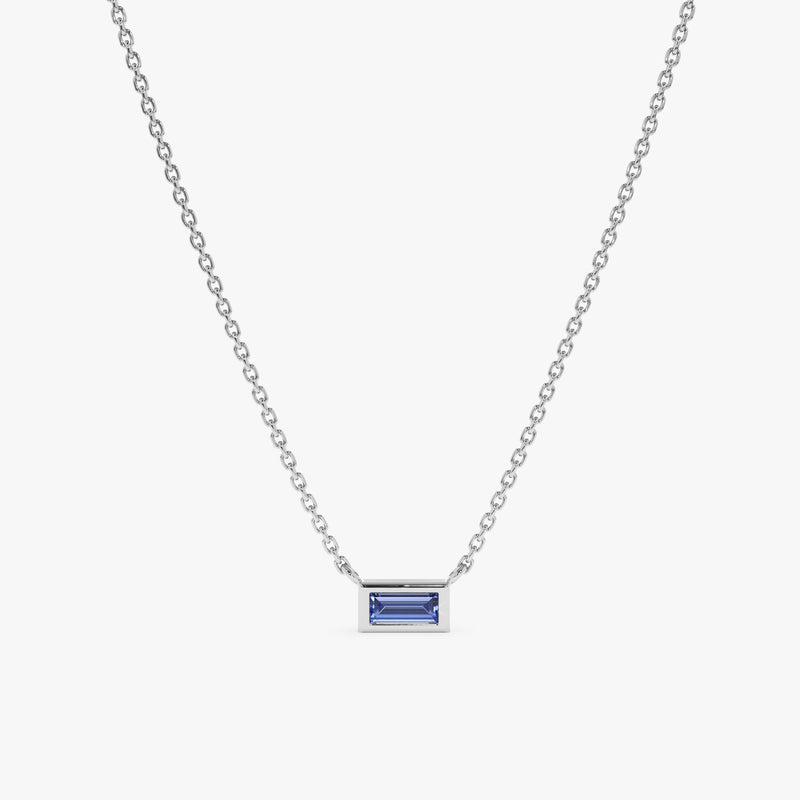 White Gold Tanzanite Necklace 