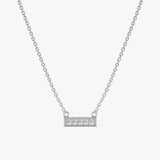 White Gold Diamond Bar Necklace