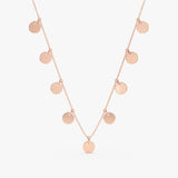 Rose Gold Petite Disc Necklace