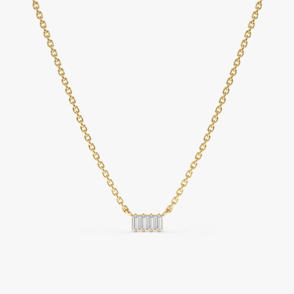 4 Baguette Diamond Necklace