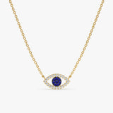Sapphire Diamond Evil Eye Necklace