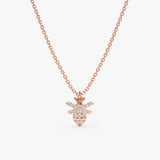 Rose Gold Diamond Bumblebee Necklace