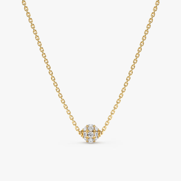 Single Diamond Ball Necklace