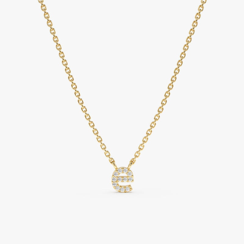 Yellow Gold Diamond Initial Necklace