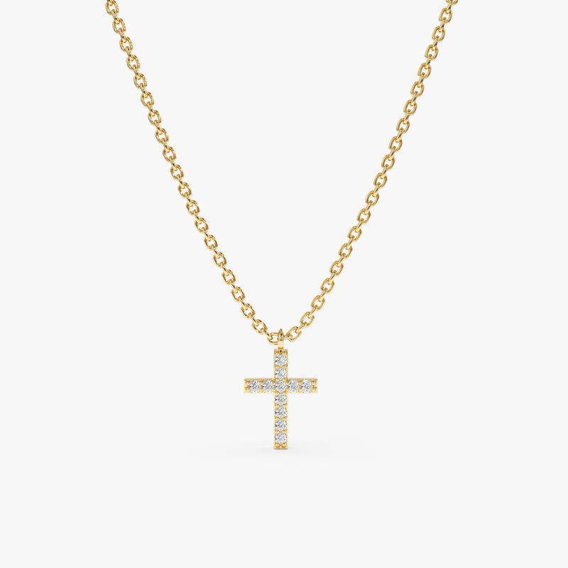handcrafted dainty diamond cross pendant necklace