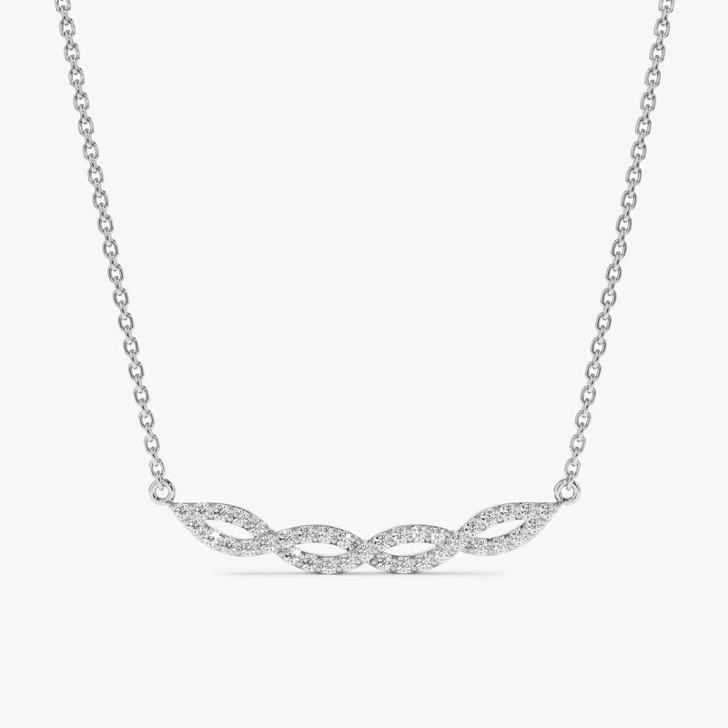 White Gold Diamond Twist Necklace