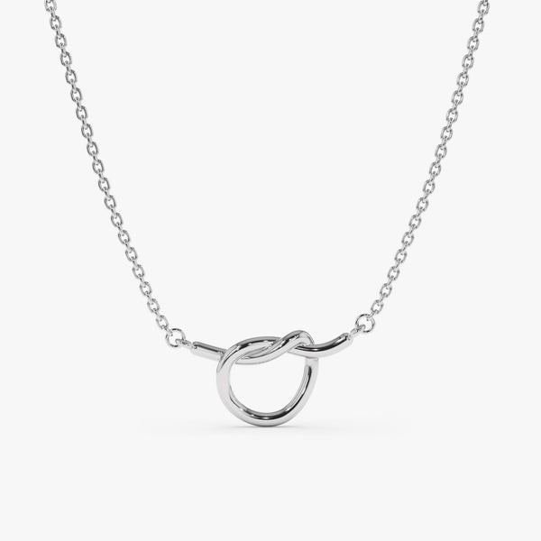 White Solid Gold Promise Necklace
