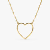 Yellow Gold Cut Out Heart Necklace