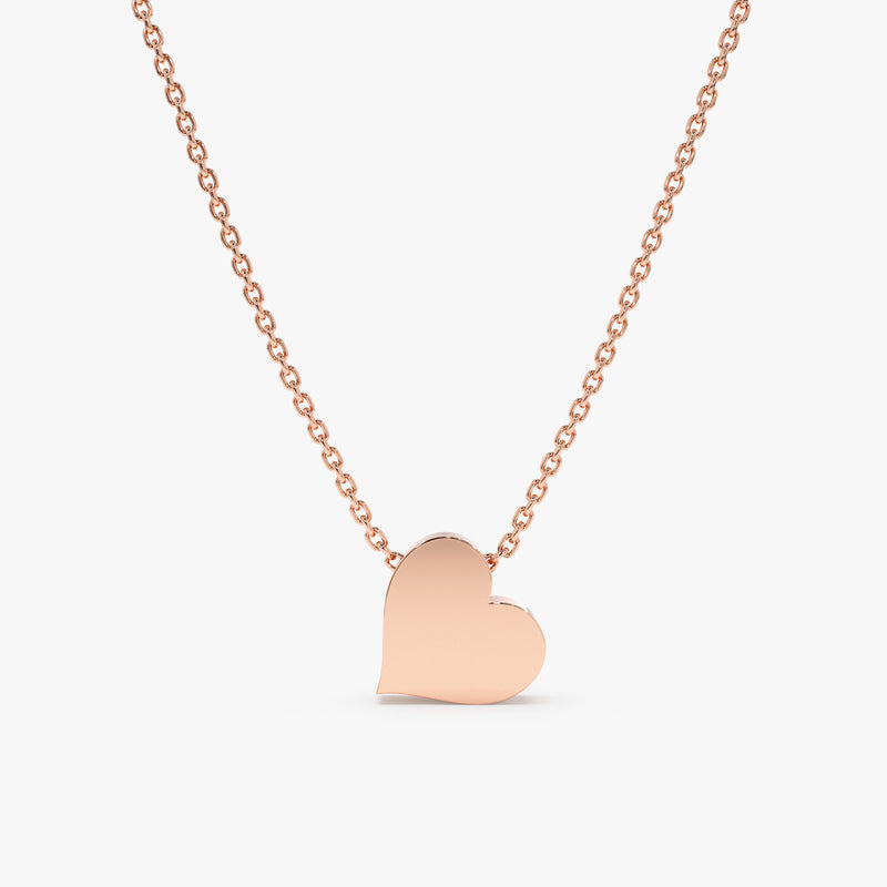 Rose Gold Engravable Heart Necklace