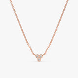 Gold necklace with three bezel-set diamonds