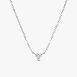 Triple diamond cluster necklace in white gold