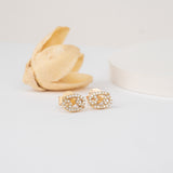 Solid Gold and Diamond Cancer stud Earrings