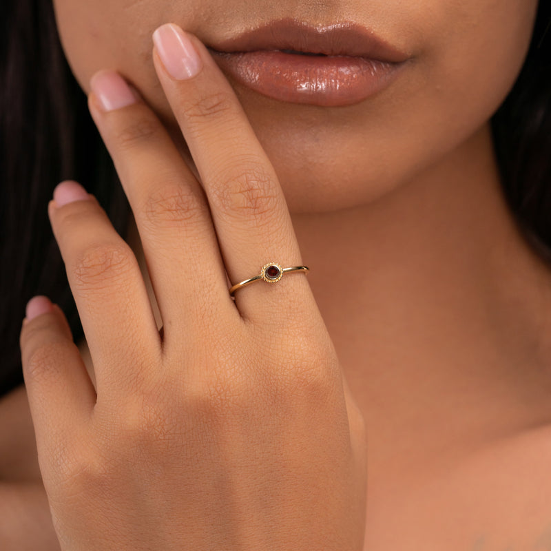 Natural Garnet Gemstone Ring