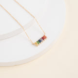 Multi-Colored Baguette Cut natural Sapphire Necklace