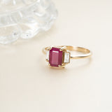 Ruby July Ring with Diamonds