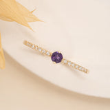 Februrary Birthstone Ring with Natural Amethyst