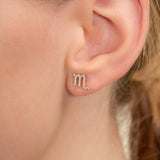 Solid Gold and Diamond Scorpio stud Earrings