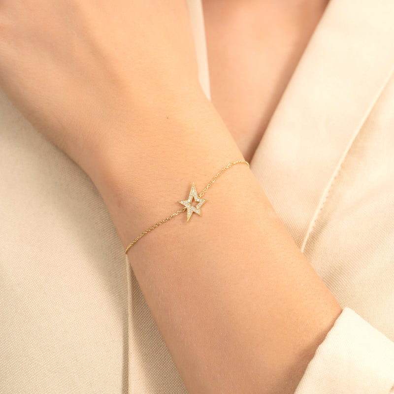 Petite Star Bracelet with Natural Diamonds