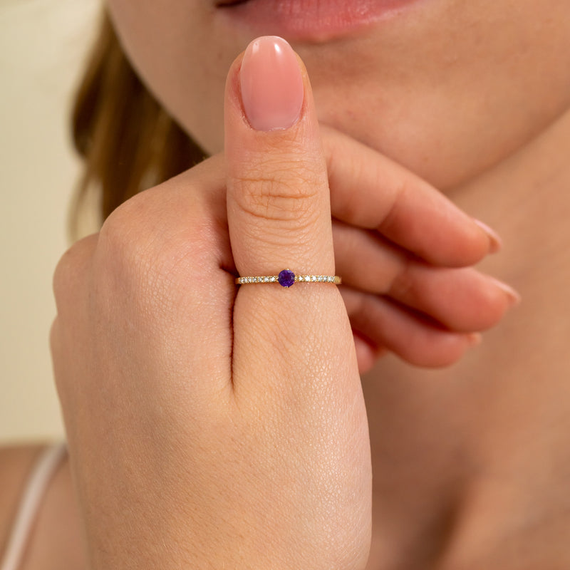 Stackable Amethyst Gemstone Ring