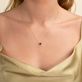 Natural Citrine Pendant Necklace in solid gold for her