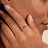 Amethyst and Diamond Birthstone Ring - SARAH ELISE