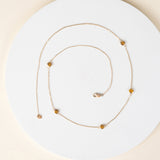 Layering Necklace with Natural Citrine bezels 