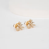 Petite Bumblebee Earring studs with Diamonds for her