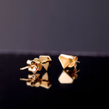 minimalist Solid Gold Diamond Shape Studs for her