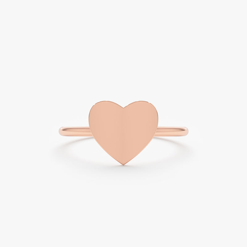 Rose Gold Engravable Heart Ring