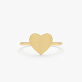 Solid Gold Heart Signet Ring