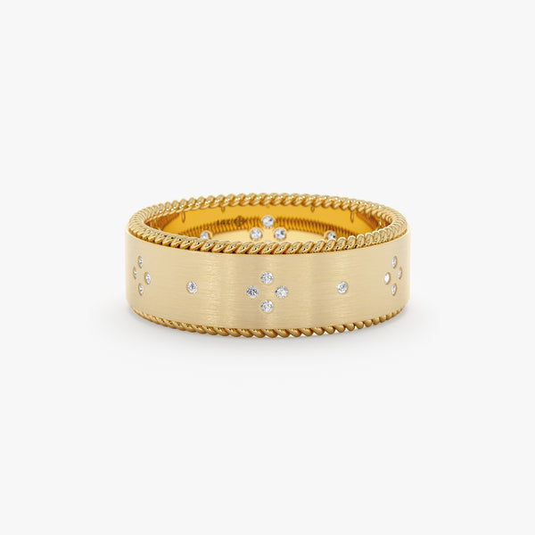 Matte Gold and Diamond Ring