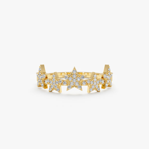 Multi Diamond Pave Star Ring