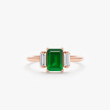 Rose gold emerald ring