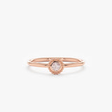 Rose Gold Art Deco Quartz Ring