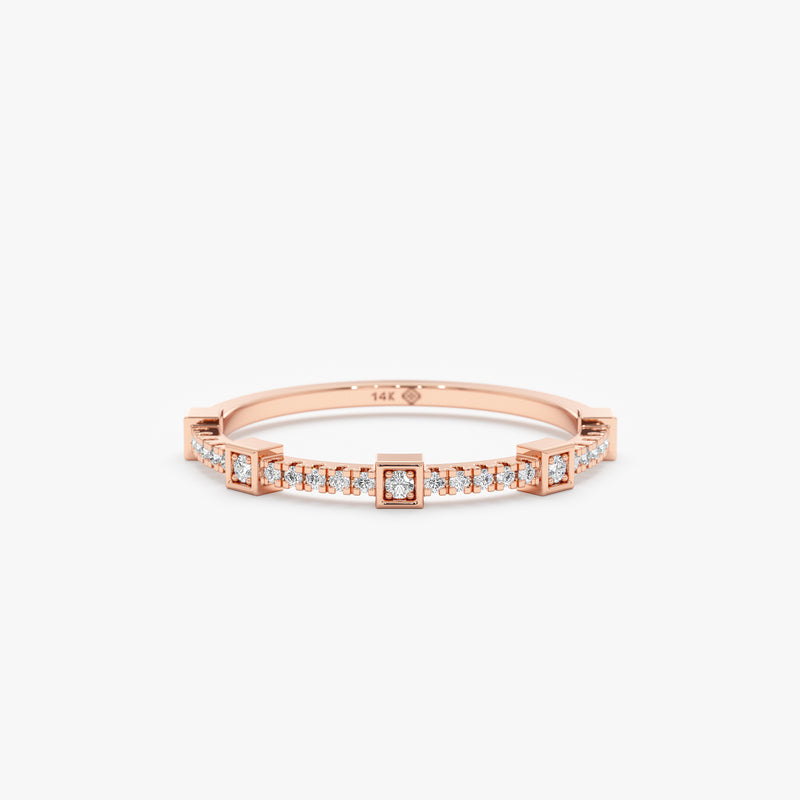 Rose Gold Diamond Stacking Ring