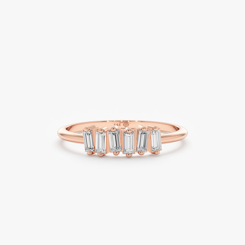 Rose Gold Tilted Diamond Cluster Ring