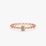 Rose Gold Peridot Chain Ring