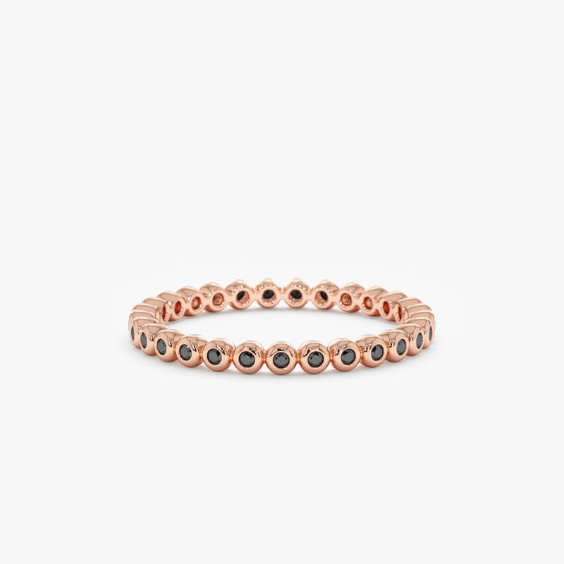 Rose Gold Black Diamond Eternity Band